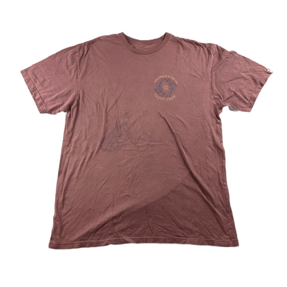 Salty Crew T-Shirt Men XL Red Find Refuge In The Sea Shark Outdoor Beach Skate
